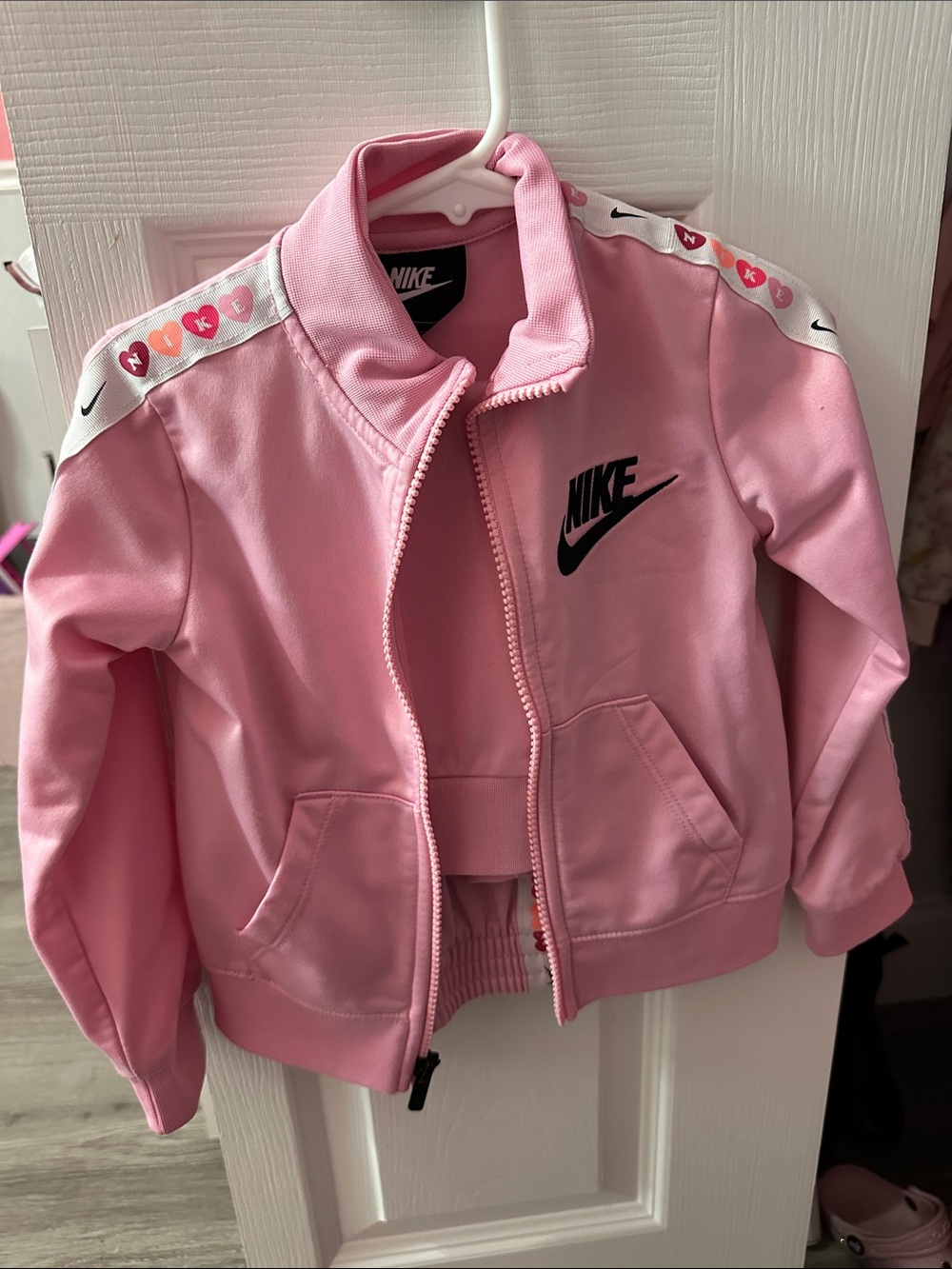 Nike Pink Kids' Track Jacket with Heart Tape